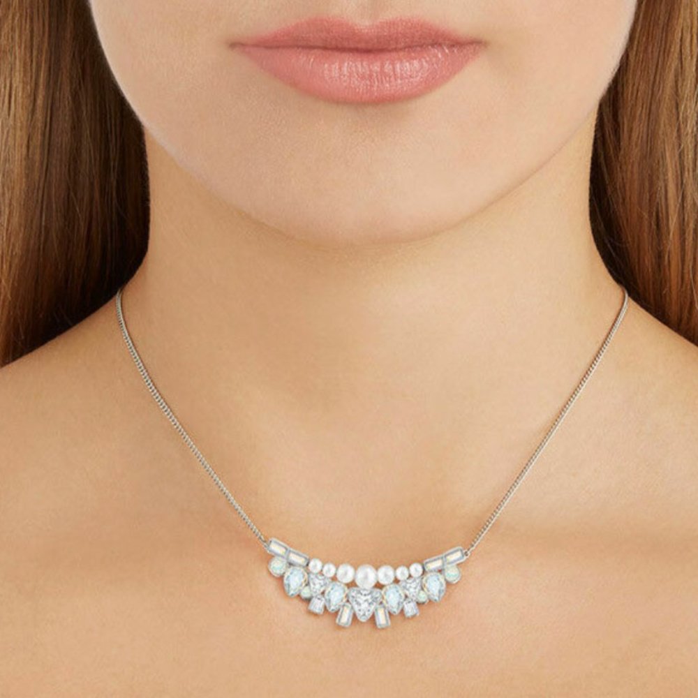 NIB Swarovski Festivity Small Crystal Pearl Necklace 5226203